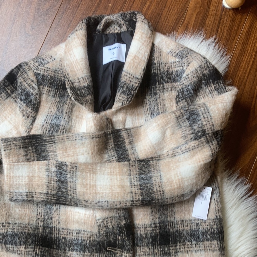 NWT Old Navy Oversized Plaid Coat - Picture 5 of 6